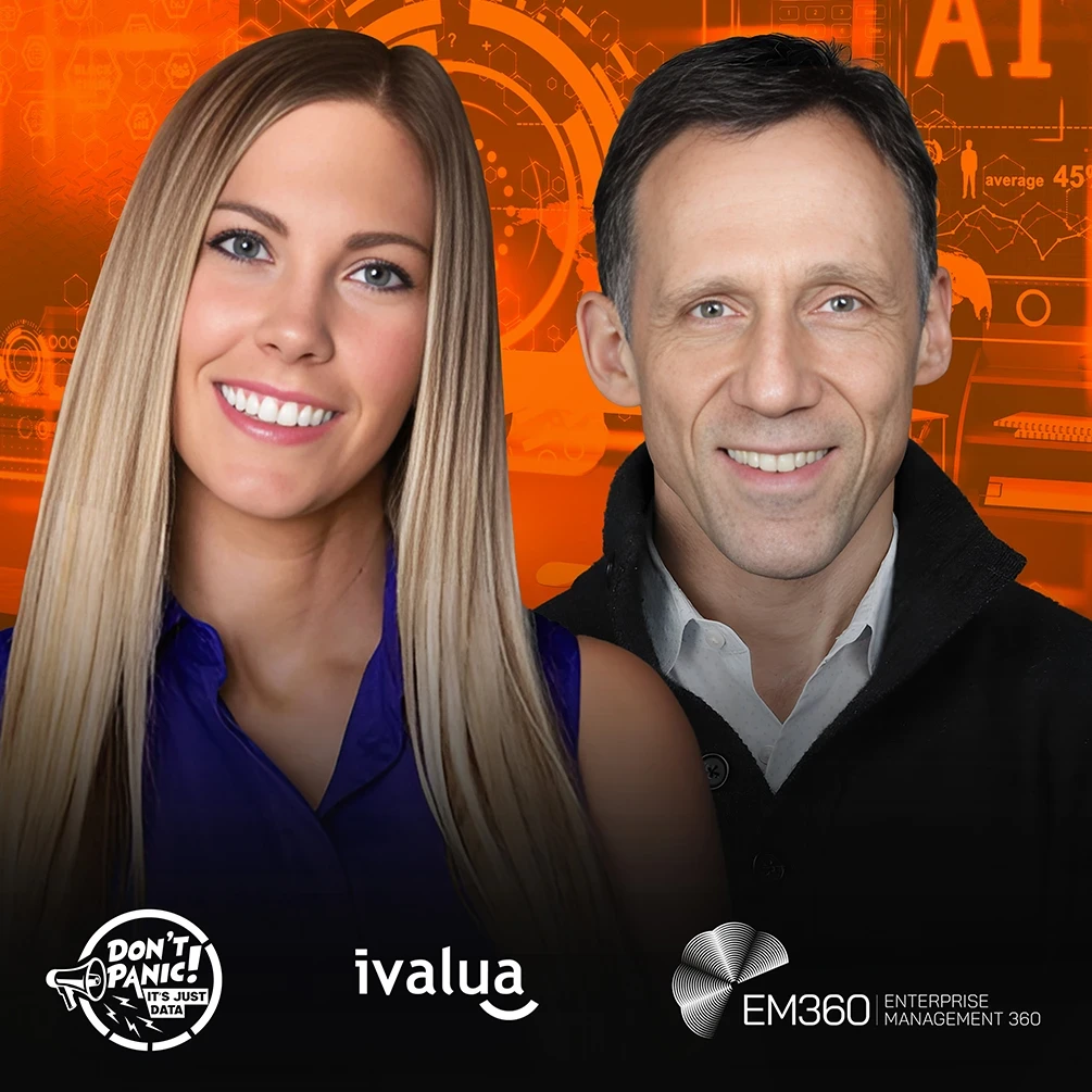 Christina Stathopoulos hosting Don’t Panic! It’s Just Data podcast with Pascal Bensoussan, discussing AI in procurement and supply chain, data quality, unified data models, and bridging AI ambition and readiness.