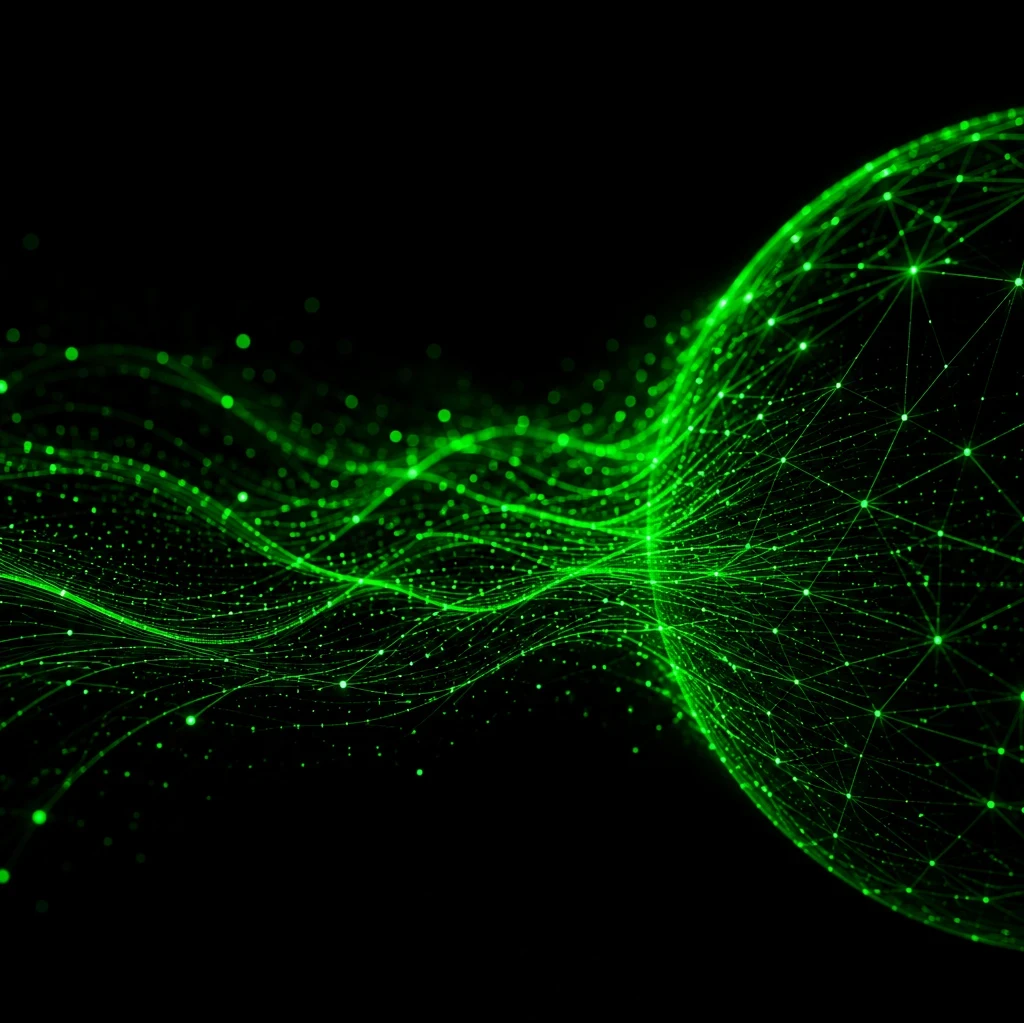 EM360Tech header graphic titled "The Rise Of Comprehension Risk In Enterprise AI" with a black background and bright green interconnected data networks, flowing digital waveforms, and a globe-like mesh structure representing AI systems, organisational complexity, and connected intelligence. Subtitle explains that AI adoption is shifting from a deployment challenge to a question of organisational understanding and accountability.