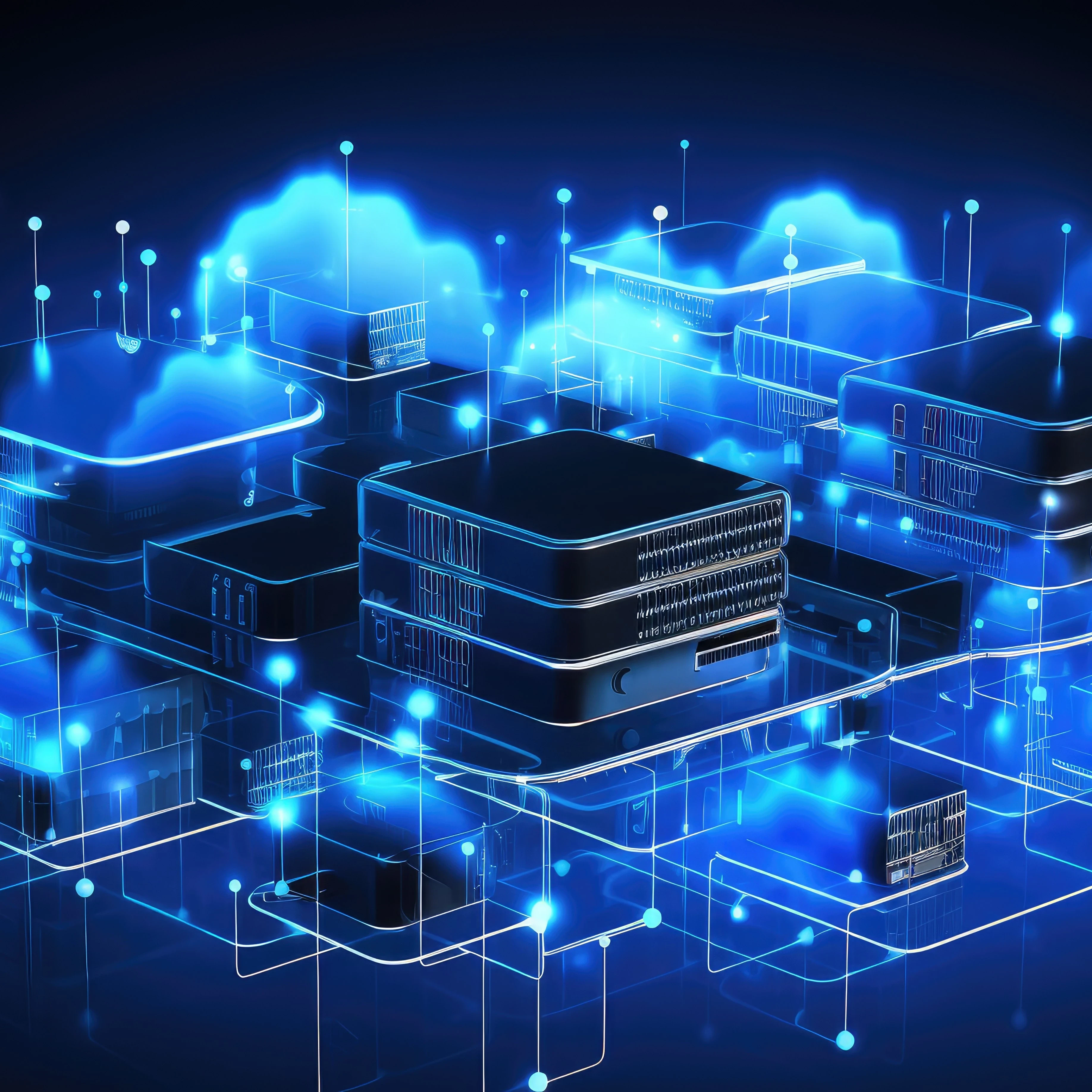 Clouds surrounding servers