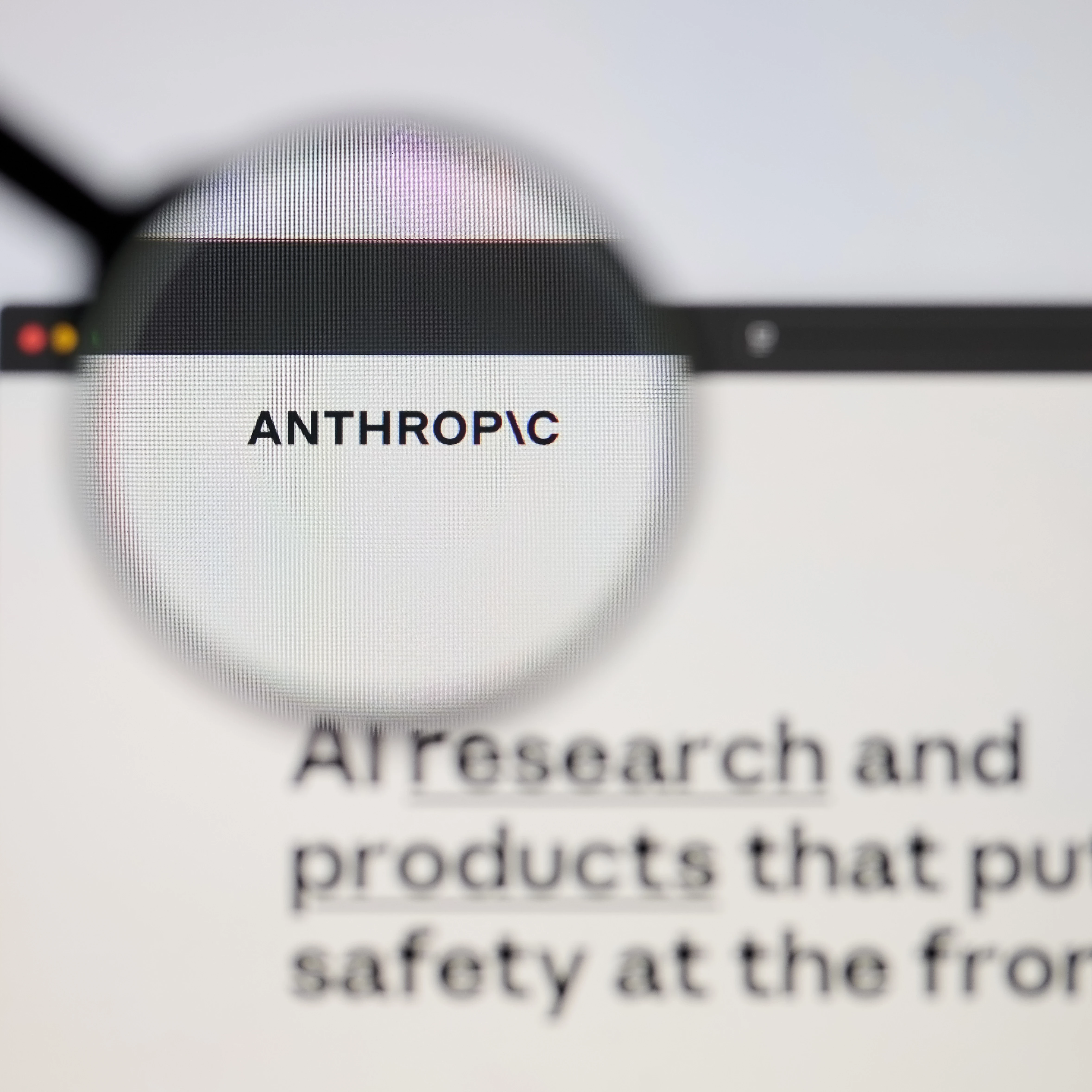 anthropic screenshot of main page with brand name magnfied