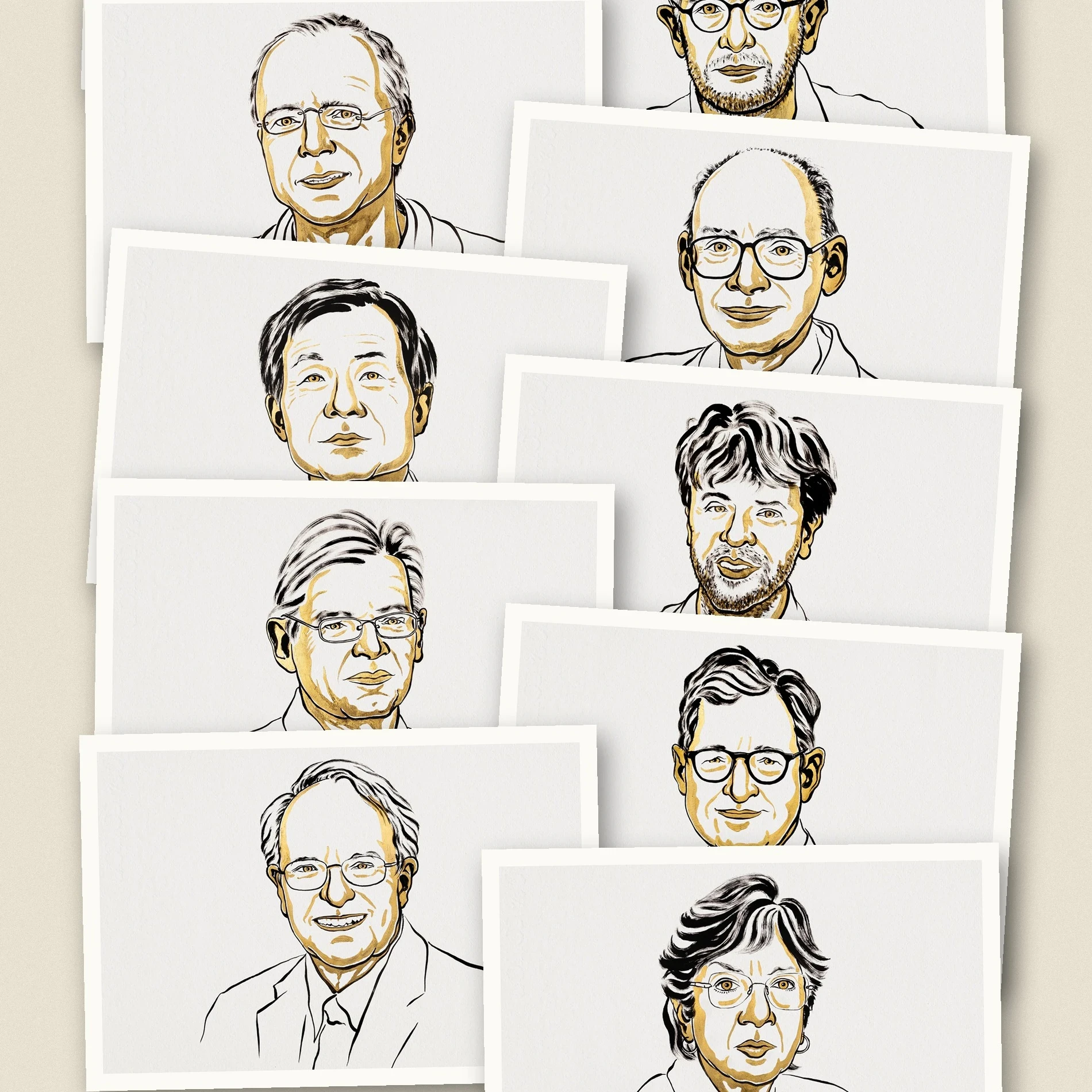 Collage of the 2026 Nobel Prize winners