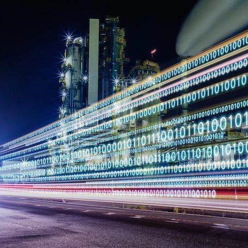 Binary code projected on a street
