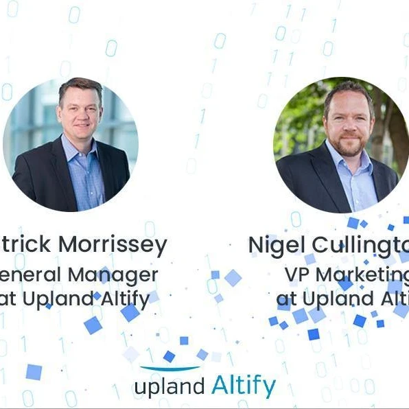 Profile pictures of Patrick Morrissey and Nigel Cullington with the Upland Altify logo underneath.