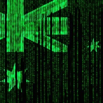 australia flag in coding green