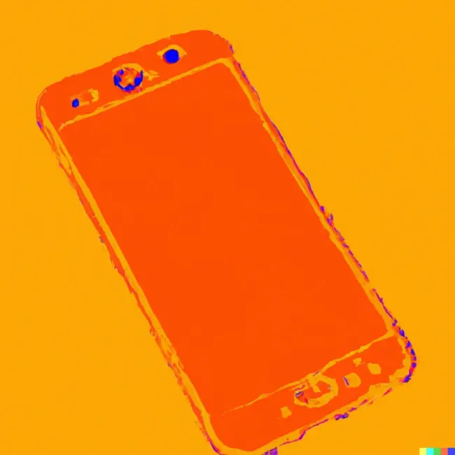 solarized mobile phone in orange 