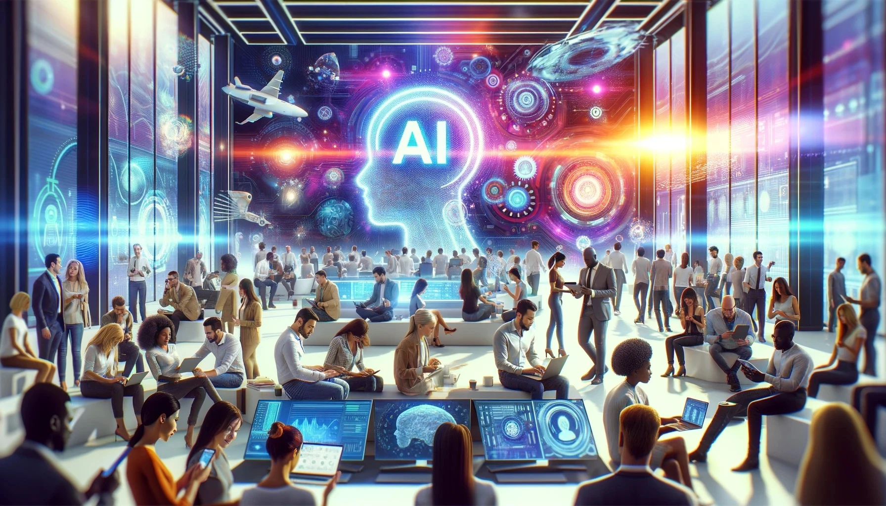 business people using a variety of AI tools