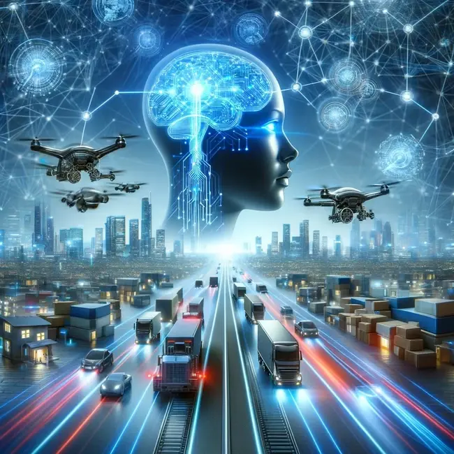 AI directing trucks and drone delivery