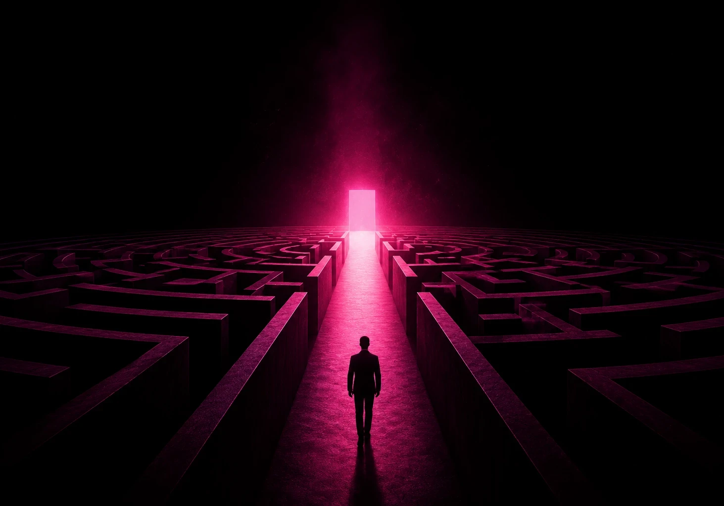 Neon labyrinth path to freedom
