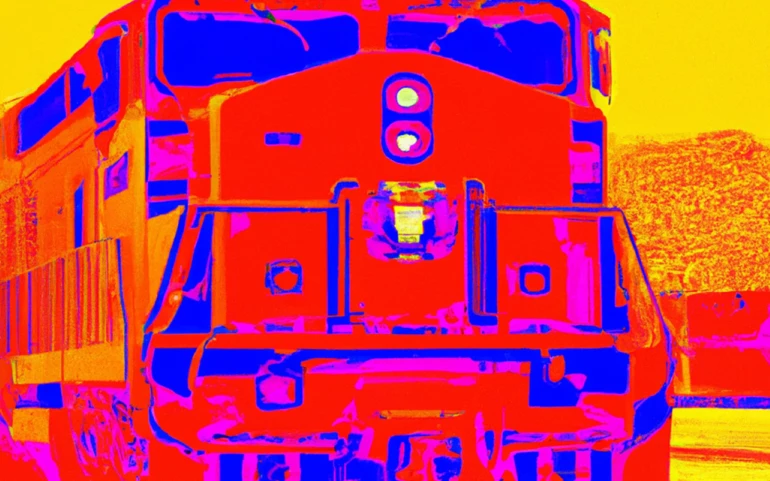 Locomotive in modern style image