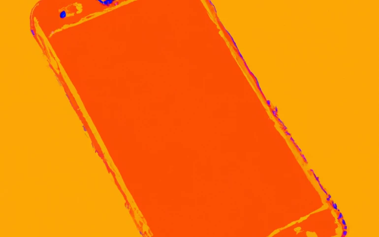 solarized mobile phone in orange 