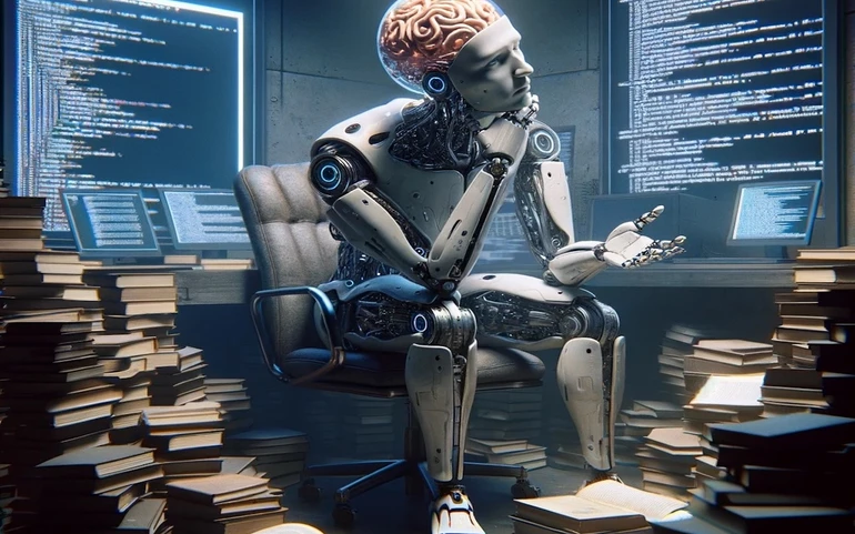 AI robot thinking about AI limitations