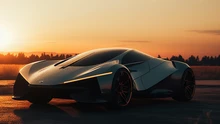 a spectacular car at sunset