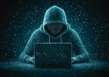 digital illustration of a hacker on a computer to depict gravy analytics, a data location broker has been hacked.